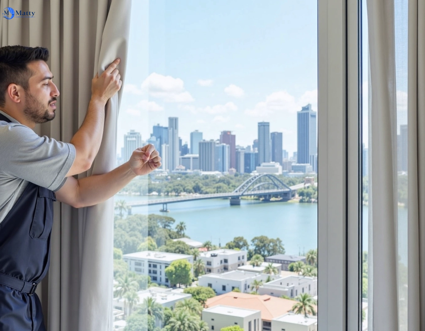 Professional curtain steam cleaning service rothwell QLD by Matty Curtain Cleaning